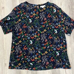 H&M Floral Short Sleeve Blouse M